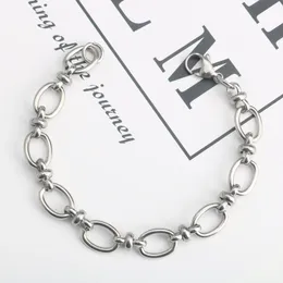 Link Bracelets Fashion Long Hollow Minimalist Three-dimensional Chain Tide Stainless Steel Bracelet Men And Women Couple