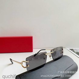 Top Level Original Cartere Designer Sunglass High Quality Frameless Sunglasses Small Box Sunglasses Optical Lenses Sunglasses with 1:1 Real Logo