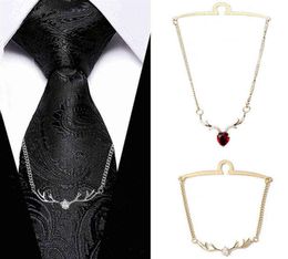 Fashion Men039s Tie Clip Deer Head Ushaped Tie Chain Mens Wedding Business Banquet Formal Shirt Chainbuckle Necktie Accessori7606771