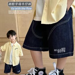 Trousers Summer Clothes Boys Fashion Thin Soft Denim Shorts 2024 Korean Style Children Clothing Simple Casual