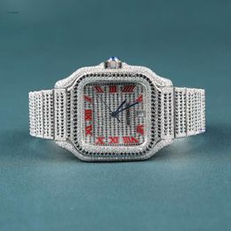 Attractive Lab Grown Diamonds Fully Iced Out Vvs Clarity Party Jewelry Crafted With Stainless Steel Wrist Wear Mens Watch