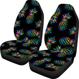Car Seat Covers Colourful Pineapple Pattern Cover Black Universal Fit Full Protectors Accessories For SUV Truck