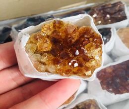 1PC Natural Citrine Quartz Crystal Cluster Druzy meditation reiki healing chakra rough crystal specimen flower home decoration7468420