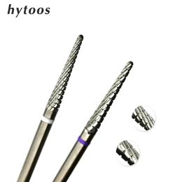 Bits HYTOOS Carbide Cuticle Clean Nail Bit Cone Nail Drill Bits Electric Grinding Burr Manicure Drills Nails Accessories Tools