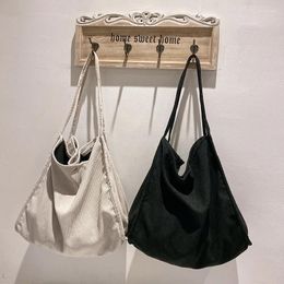 Bag 2024 Women Corduroy Simple Canvas Shoulder Large Capacity Handbag Tote Cloth Shopping Bags Bookbags For Girls