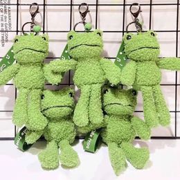 Green for Frog Keychain Plush Keyring Cartoon Backpack Pendant Girl T 240416