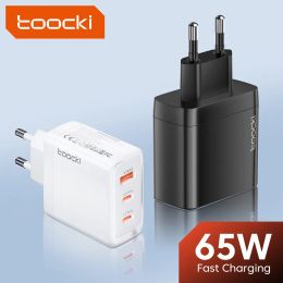 Chargers Toocki 65W USB Phone Charger GaN USB Type C Quick Charge QC4.0 QC PD3.0 High Speed Charger Korea UE Plug for Laptop Xiaomi 13 PC