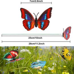 Garden Decorations 5-50Pcs Waterproof Butterfly Garden Yard Planter Butterfly Flower Arrangement Colourful Butterfly Outdoor Decor Flower Pots Decor