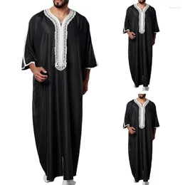 Ethnic Clothing Muslims Dresses Man Long Sleeve Dubai Shirt Kaftans Thobe Robe Gowns Straight Leisures Race