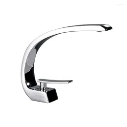 Bathroom Sink Faucets Black/White/Silver Waterfall Basin Faucet Brass Washbasin Single Handle Hole Modern Tap