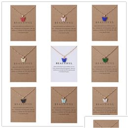 Pendant Necklaces Bk Price Womens Acrylic Butterfly Y Clavicle Rope Chain Jewellery Lady Necklace With Gold White Card Drop Delivery Pen Dhawu