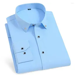 Men's Dress Shirts Mens Long Sleeve French Cufflinks Shirt Casual Solid Male Brand Slim Fit Cuff Luxury Button Up