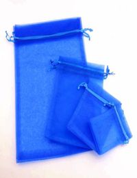 Royal Blue Organza Jewellery Gift Pouches Pouch Bags For Wedding Favours 7x9cm 9x11CM 13x18CM beads 100pcslot6049617