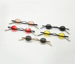 Retro Mini Sunglasses Round Men Metal Frame Gold Black Red Small Round Framed Sun glasses eye care Accessories1128750