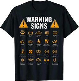 Men's T-Shirts Funny Driving Warning Signs 101 Auto Mechanic Gift Driver T-Shirt Fashion Casual T Shirt Cotton Mens Tops Ts Casual T240425