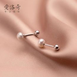 Stud Earrings S925 Silver Single Pearl Cute Girl Simple 925 Sterling Certified 2024