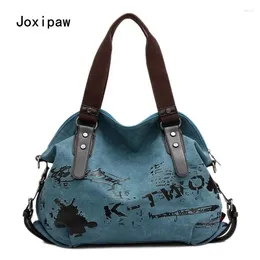 Shoulder Bags Vintage Graffiti Women Bag Canvas Handbag Female Ladies Tote Large Crossbody Sac A Main Bolsos Muje