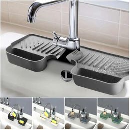 Kitchen Faucets Waterproof Sink Drain Rack Durable Mildew-Proof Silicone Splash Guard Countertop Protection Drainage Drying Pad Household