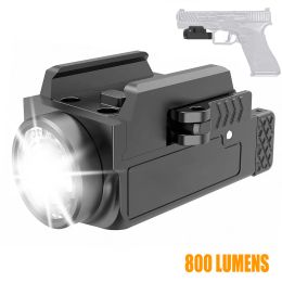 Lights 800 Lumen Mini Pistol Light Tactical Led Weapon Gun Light Compact Usb Rechargeable Quick Release Gun Flashlight for 1913/gl Rail