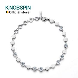 KNOBSPIN D VVS All Tennis Bracelet 4mm 2.7ct Lab Diamond Wedding Fine Jewelry 925 Sterling Sliver Bracelets for Women 240424