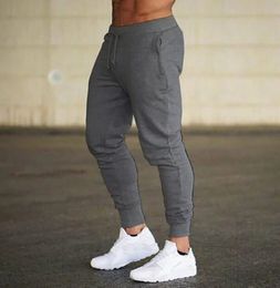 Fashion Men Gyms Pure Colour Pants Joggers Fitness Casual Long Workout Skinny Sweatpants Jogger Tracksuit Trousers 240425