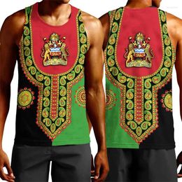 Men's Tank Tops Malawi Flag Map 3D Print Top For Men Clothes Casual Hawaiian Boy Vest National Emblem Waistcoat Africa Jersey Dashiki