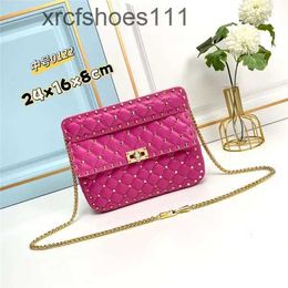 Crossbody Designer Chain Bag Bags Rivet Star Vallentiiino Stud High-quality Style Sheepskin Small Square Casual Lock Buckle One Shoulder Wo K7YM