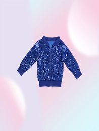 Girls Jacket Sequin Bomber Rainbow Jackets Kids Child Pink Solid Sparkle Coat Long Sleeve Gold Outerwear Toddlers Glitter Jacket 21561820
