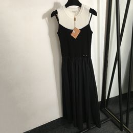 豪華なニットドレスプラスサイズのキャミスドレス女性ホルターロングスカートパーティーパーソナリティチャームドレスブラックカジュアルドレス