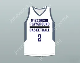 CUSTOM NAY Name Mens Youth/Kids TYLER HERRO 2 WISCONSIN PLAYGROUND BASKETBALL WHITE BASKETBALL JERSEY TOP Stitched S-6XL