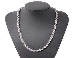 ed Rope Chain Classic Mens Jewelry 18k White Gold Filled Hip Hop Fashion Necklace Jewelry 24 Inches9149718