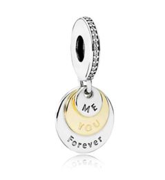 New Arrival 100 925 Sterling Silver Charm You Me Forever With Crystal Fit Original European Charm Bracelet Fashion Jewellery Acce2577199