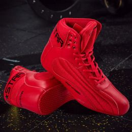 Boots 2024 New Boxing Shoes for Unisex Soft Sole Wrestling Shoes Men Women Professional Gym Shoe Youth Light Weight Fighting Boots Boy