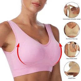 Bras S-5XL More Size Sports Bra Women Push Up Seamless Gym Jogging Yoga Fitness Crop Top Female Tops Sport For