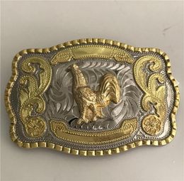 1 Pcs Cool Silver Gold Chicken Western Cowboy Belt Buckle For Hebillas Cinturon3616732