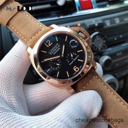 Luxury Watches for Mens Mechanical Watch Panerei Swiss Automatic Sapphire Mirror 44mm 13mm Imported Leather Wristwatches Designer Mecha H8JT