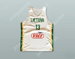 CUSTOM NAY Name Mens Youth/Kids ROKAS GADILIAUSKAS 13 LIETUVA LITHUANIA WHITE BASKETBALL JERSEY TOP Stitched S-6XL