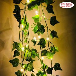 Garden Decorations LED String Lights 2M 20LED/ 5M 50LED Maple Leaf Garland Christmas Fairy Lights for Home Bedroom Wall Patio Decoration