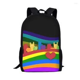 School Bags Cute Rainboe Print Backpack Boys Girls Large-Capacity Kids Kindergarten Bag Multifunctional For Travelling
