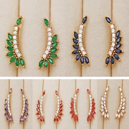 Stud Earrings Trendy Fashion Bohemian For Women Wedding Jewellery Waterdrop Red Green Zircon Stone Earring