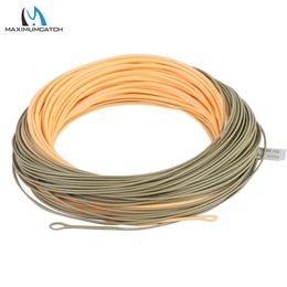 Maximumcatch WF3F-8F Single Handed Spey Fly Fishing Line 90ft With 2 welded loops peach/camo Floating Fly Line 240409