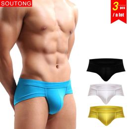 Underpants Soutong 3Pcs/lot Mens Briefs Underwear Solid Colour Soft Modal Male For Men Sexy Man Slip Cueca Gay Panties