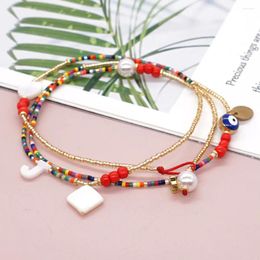 Link Bracelets Layered With Layers Of Natural Shell Beads Instagram Windbohemian Hand-woven Miyuki Glass Rice Bead Bracelet