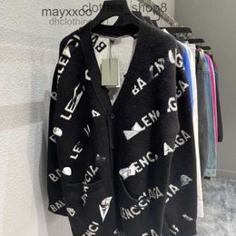 Balencgs Designer hoodies erkek kazakları kazak yüksek versiyonu Aile Elastik Mousse eğik harf gevşek sürüm v yakalı tutkulu süveter xfux 5Kea