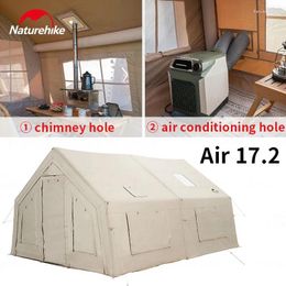 Tents And Shelters Naturehike Air 17.2 Inflatable Camping Tent Luxury Waterproof Cotton For 4 People Family Outdoor Trip With Chimney Hole