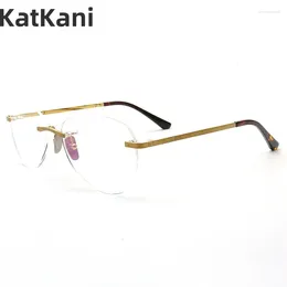 Sunglasses Frames Pure Titanium Frameless Glasses Casual Retro Men's Ultra Light And Comfortable Optical Prescription