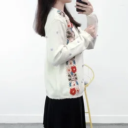 Frauenpullover Fall Frauen Harajuku Ein übergroßer Pullover fauler Stil lässig Stickerei
