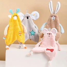 Towel 1pcs Cartoon Animal Hand Absorbent Soft Coral Velvet Children's Handkerchief Kitchen Bathroom Hanging