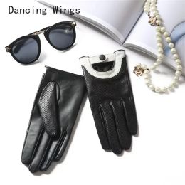Female High Quality Elegant Women Leather Gloves Genuine Lambskin Leather Short Design Spring Winter Hot Trendy Glove
