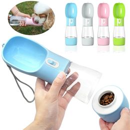 Portable Dog Water Bottle Pet Water Dispenser Feeder Bowl Cat Puppy Outdoor Travel Multifunction Drinking Feeding Food Bottles 240416